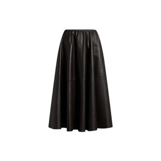 Alberta Ferretti Ampia gonna in morbida pelle - - Skirts - Donna - Nero - S