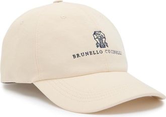 Brunello Cucinelli Logo-embroidered Cotton cap - Off White - XL