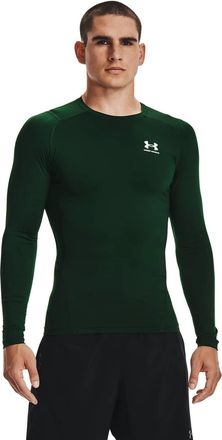 Under Armour Mens Armour HeatGear Compression Long-Sleeve T-Shirt, Forest Green (301)/White, 3X-Large