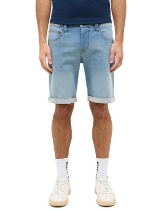 Mustang Slim-fit-Jeans MUSTANG Herren Style Chicago Shorts Z, Herren, Gr. 34, blau (583 mittelblau), Denim/Jeans, 89% Baumwolle, 9% Polyester, 2% Elasthan, un