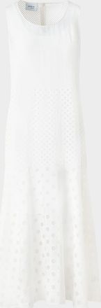 Akris Polka Dot Organzino Sleeveless Midi Dress