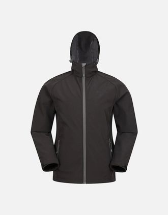Mountain Warehouse Mens Mountain Warehouse Mens Exodus Waterproof Soft Shell Jacket - Black - Size: 46/Regular