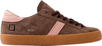 D.A.T.E. Leren en katoenen sneakers - Dames - Sneakers - Bruin - 37 EU - Katoen - Schoenen