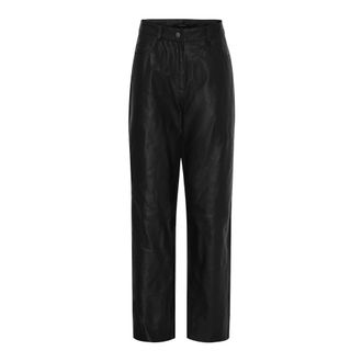 BTF-CPH Pantalones de Cuero Rectos - Trousers - Mujer - Negro - 3XL