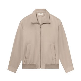 Frame Denim Leren Bomberjack - Heren - Jassen - Beige - Maat: L Leer