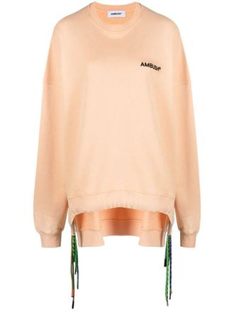 AMBUSH multi cord crew neck sweatshirt - women - Cotton/Polyester - S - Neutrals