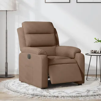 vidaXL Sill&oacute;n Reclinable El&eacute;ctrico De Tela Marr&oacute;n Vidaxl