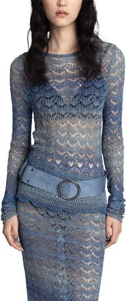 Anna Sui Ombre Space Dye Crochet Top- Twilight Blue at Nordstrom, Size X-Small