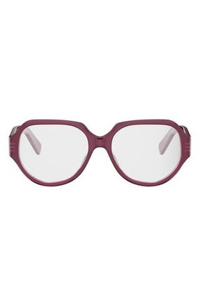 Celine Triomphe 56mm Geometric Eyeglasses in Shiny Bordeaux at Nordstrom