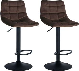 Clp Clp - Juego De 2 Taburetes De Bar Jerry En Terciopelo Marr&oacute;n Negro