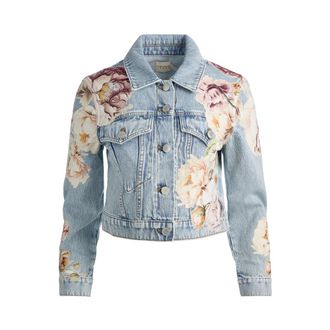 Alice & Olivia Chloe Embroidered Denim Jacket - Dames - Spijkerjassen - Blauw - S - Denim - Jassen