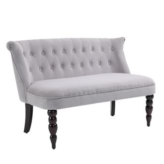 HOMCOM Velvet-Feel French Inspired Two-Seat Lounger Couch w/ Wood Frame Vintage | TJ Hughes