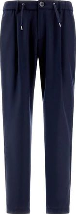 Herno Trekkoord Broek - Heren - Slim Fit Broeken - Blauw - XL - Polyester - Broeken