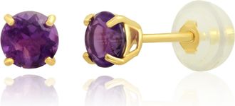 MAX + STONE 14k Yellow or White Gold 4mm Round Stud Earrings