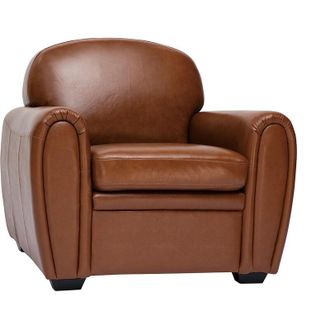 Miliboo Sill&oacute;n De Piel Vintage Marr&oacute;n Club