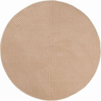 Nazar Rugs Alfombra redonda con motivo de arco en relieve - beige - d160 cm