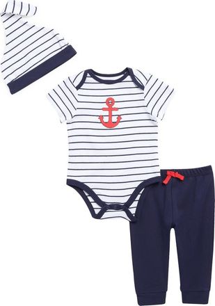 Little Me Anchor Bodysuit, Leggings & Heat Set in Blue at Nordstrom, Size 12M