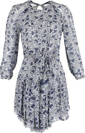 Isabel Marant Printed Mini Dress in Blue Silk