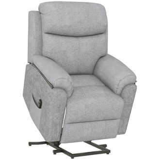 HOMCOM Power Lift Chair Electric Riser Recliner with Remote Control - Grey | TJ Hughes