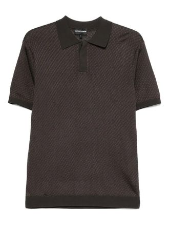 Emporio Armani knitted polo shirt - men - Cotton/Viscose - M - Brown