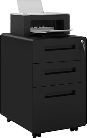 Woltu Gabinete De Cajones. 3 Cajones. Llaves De Ruedas. Negro - Woltu