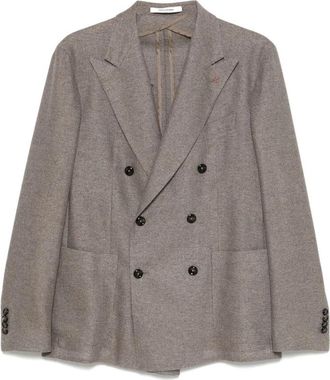 Tagliatore Double-Breasted Blazer - Heren - Blazers - Grijs - 2XL - Wol - Jassen