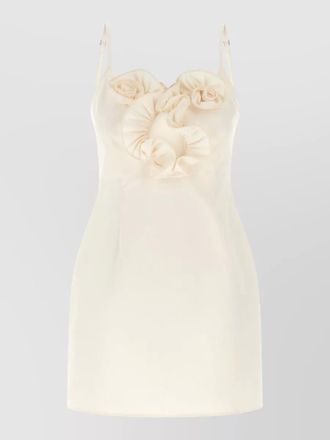 Magda Butrym cotton ruffled sweetheart neck mini dress