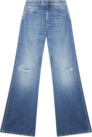 Dondup Amber Wide-Leg Jeans - Dames - Loose Fit Jeans - Blauw - W28 - Katoen - Jeans