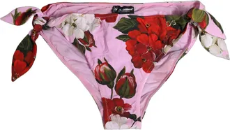Dolce & Gabbana Floral Tie-Side Bikini Bottom - Pink