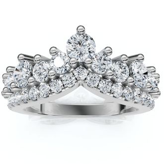Pompeii3 1Ct TW Diamond Wedding Contour Curved Ring Womens Anniversary Lab Grown Band