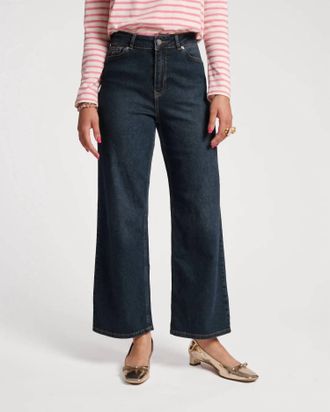 Frances Valentine Ace High Rise Stretch Jeans In Navy Denim