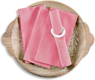 Solino Home Linen Dinner Napkins Set of 4, 20 x 20 Inch for Dining Table, Holiday and Everyday Table Decor - Fete in Pink Carnation at Nordstrom