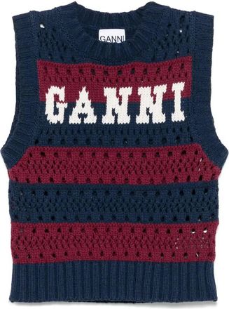 Ganni Striped Knit Vest - Womens - Recycled Polyester/Recycled Cotton