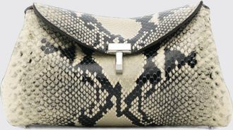 Toteme Borsa a mano mini T-Lock in pelle con stampa pitone e manico singolo