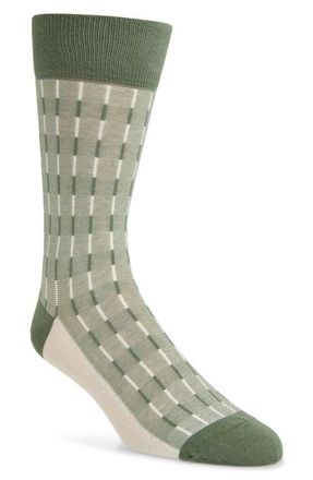Cole Haan Stripe Cotton Blend Dress Socks in Green at Nordstrom