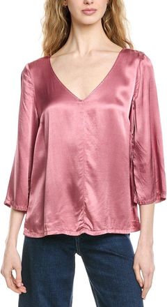 Michael Stars Cobie 3/4 Sleeve V-Neck Blouse