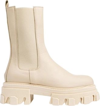 VAMSKO Molly High Booties - Dames - Chelseaboots - Beige - 39 EU - Leer - Schoenen