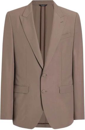 Dolce & Gabbana Einreihige Jacke aus Wollpopeline von Dolce & Gabbana