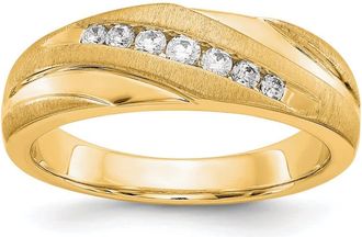 Diamond2Deal 14k Gold Lab Grown Diamond Wedding Band Ring 1/4Ct Clarity- VS Color- D-E