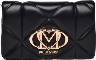 Love Moschino Black Polyurethane Quilted Shoulder Bag