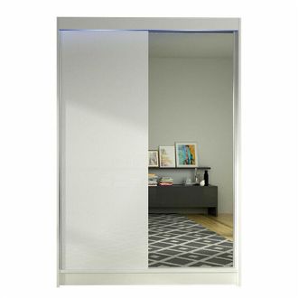 Mirjan24 Armario Closico 147, Blanco, 200x120x58cm, Puertas De Armario: Correderas, N&uacute;mero De Estantes: 5, Led