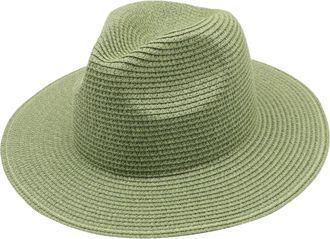 Generic Beach Summer Hats for Women Women Men Packable Sun Straw Hats Adjustable Summer Panama Fedora Wide Brim UPF 80+ Foldable Packable Straw BeachHat for B