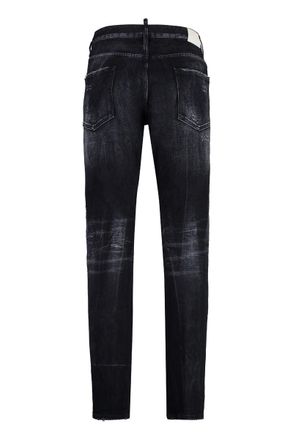 Dsquared2 Cool Guy Black Five-Pocket Jeans With Rips In Cotton Denim Man