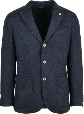 L.B.M. 1911 Round Blazer in Soft Cashmere-Alpaca Blend with Herringbone Texture