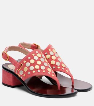 Valentino Garavani Resort studded suede thong sandals
