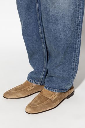 Bally Elios Suede Loafers, Mens, Beige