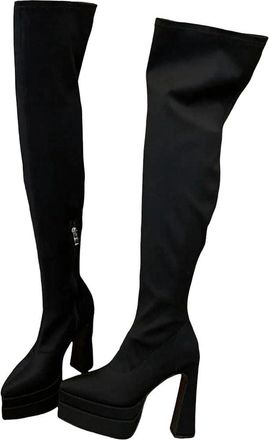Generic Womens Chunky Platform Over The Knee Boots Pointed Toe High Heel Long Boots