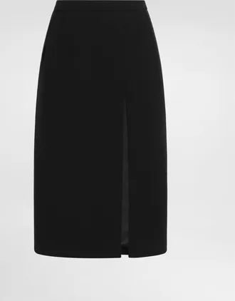 Dolce & Gabbana Double Wool Skirt - Woman Skirts Black 38
