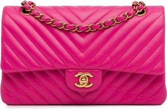 Chanel Klassieke Chevron Gequiltete Schoudertas