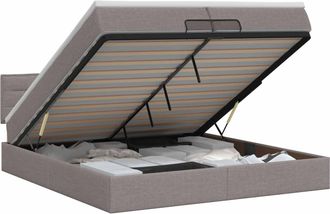 vidaXL Letto Ottomano Con Materasso Tortora 200 X 200 Cm Tessuto Vidaxl